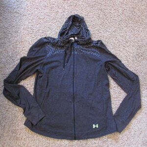 Under Armour Allseason Gear XL Gray Full Zip Hooded Sweatshirt Lighterweight EUC